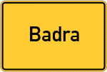 Place name sign Badra