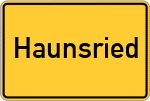 Place name sign Haunsried