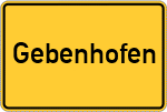 Place name sign Gebenhofen