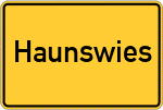Place name sign Haunswies