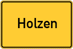 Place name sign Holzen, Schwaben