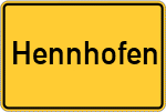 Place name sign Hennhofen, Schwaben