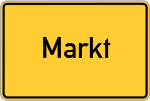 Place name sign Markt, Schwaben