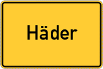 Place name sign Häder