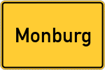 Place name sign Monburg