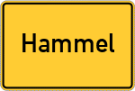 Place name sign Hammel, Kreis Augsburg
