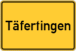 Place name sign Täfertingen, Kreis Augsburg