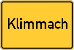 Place name sign Klimmach