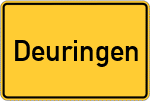 Place name sign Deuringen