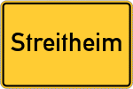 Place name sign Streitheim