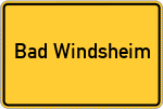 Place name sign Bad Windsheim