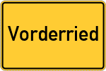 Place name sign Vorderried