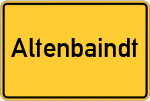 Place name sign Altenbaindt, Kreis Dillingen an der Donau