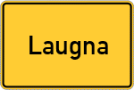 Place name sign Laugna