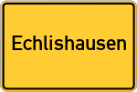 Place name sign Echlishausen, Kreis Günzburg