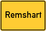 Place name sign Remshart, Kreis Günzburg