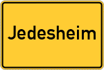 Place name sign Jedesheim