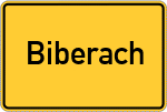 Place name sign Biberach, Kreis Neu-Ulm