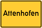 Place name sign Attenhofen, Kreis Neu-Ulm