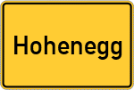 Place name sign Hohenegg