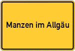 Place name sign Manzen im Allgäu