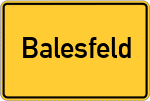 Place name sign Balesfeld