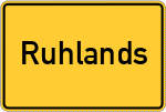 Place name sign Ruhlands