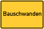 Place name sign Bauschwanden, Allgäu