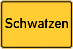 Place name sign Schwatzen