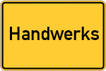 Place name sign Handwerks