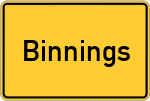 Place name sign Binnings