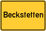 Place name sign Beckstetten