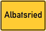 Place name sign Albatsried