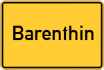Place name sign Barenthin