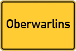 Place name sign Oberwarlins