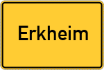 Place name sign Erkheim