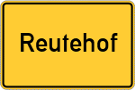 Place name sign Reutehof, Kreis Memmingen
