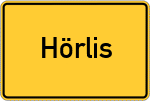 Place name sign Hörlis