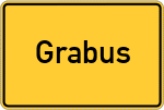 Place name sign Grabus, Schwaben