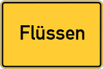 Place name sign Flüssen