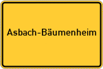 Place name sign Asbach-Bäumenheim
