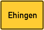 Place name sign Ehingen