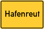 Place name sign Hafenreut, Kreis Donauwörth