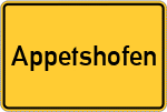 Place name sign Appetshofen, Kreis Nördlingen