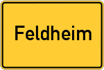 Place name sign Feldheim, Schwaben