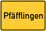Place name sign Pfäfflingen