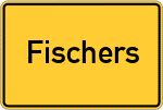 Place name sign Fischers