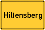 Place name sign Hiltensberg
