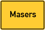 Place name sign Masers, Kreis Kempten, Allgäu