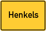 Place name sign Henkels